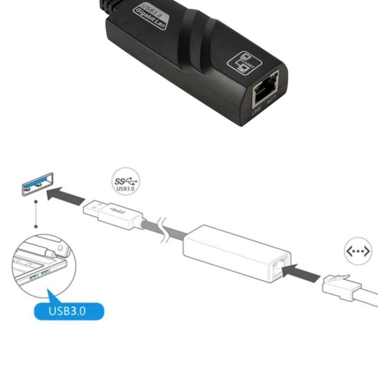 10/100/1000 Mbps RJ45 to USB 3.0 External Gigabit Network Card, Support WIN10 10/100/1000 Mbps RJ45 to USB 3.0 External Gigabit Network Card, Support WIN10